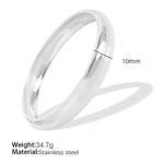 Silver color / 1 Piece Simple Series Simple Solid Color Stainless Steel  Gold Color Women's Bangles Picture4